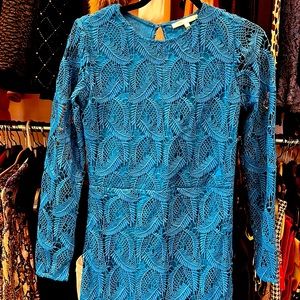 Maje, long turquoise lace dressy. Perfect for Graduation or a wedding
